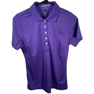 Nike Golf Dri-FIT Pique Polo Shirt Womens Small Purple SS Button New NWT